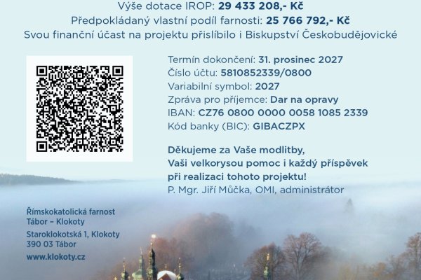 Prosba o pomoc - Revitalizace poutního areálu v Klokotech Prosba o pomoc - Revitalizace poutního areálu v Klokotech